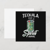 Tequila Is My Spirit Animal Funny Tequila Gift 招待状 (正面/裏面)