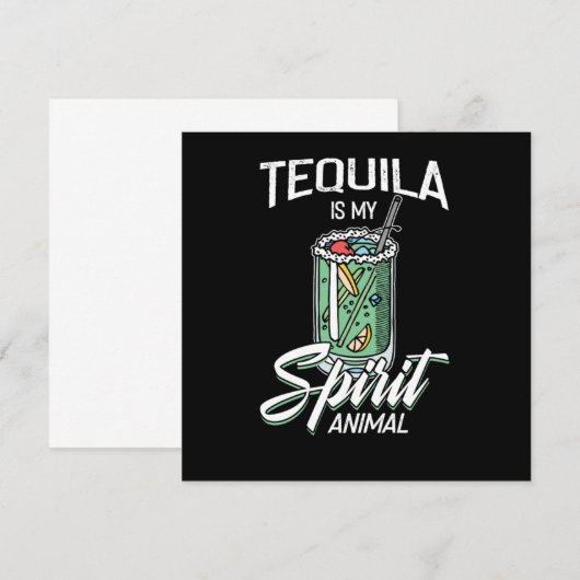 Tequila Is My Spirit Animal Funny Tequila Gift 招待状 (正面/裏面)