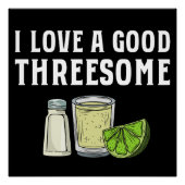 Tequila Lime And Salt Funny Bartender ポスター (正面)