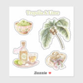 Tequila & Lime Guacamole Tropical Palm Tree Hat シール (シート)