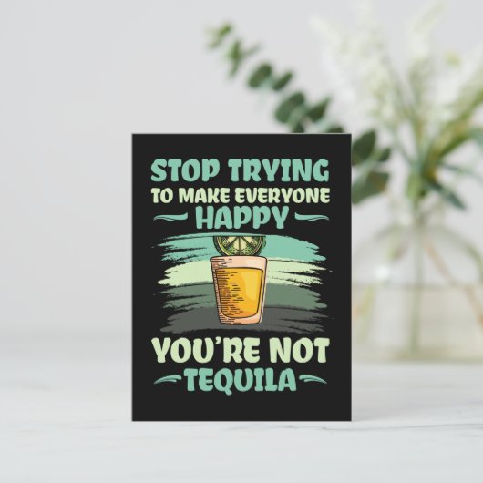 Tequila Lover Lemon Salt Party Drinking Fun ポストカード (スタンド正面)