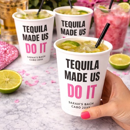 Tequila Made Us Do It | 花嫁チームの飲み会 紙コップ