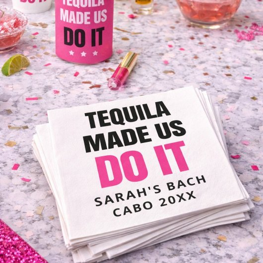 Tequila Made Us Do It | Bride Squad Drinking スタンダードカクテルナプキン