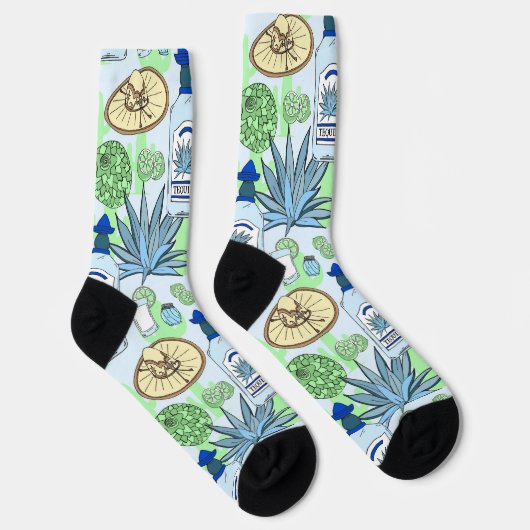 Tequila Sombreros and Cacti Patterned ソックス (右)