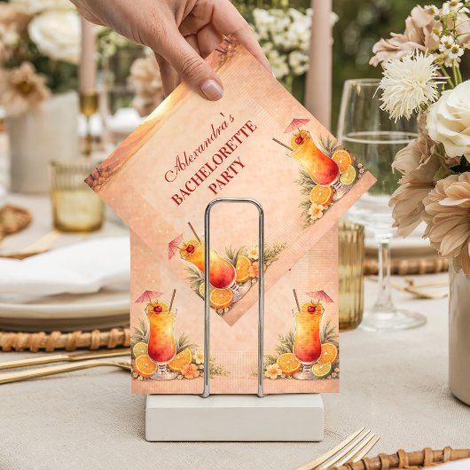 Tequila Sunrise Beach Getaway Bachelorette Party スタンダードカクテルナプキン