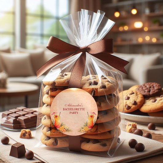 Tequila Sunrise Beach Getaway Bachelorette Party ラウンドシール