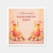 Tequila Sunrise Miami Weekend Bachelorette Party スタンダードカクテルナプキン (正面)