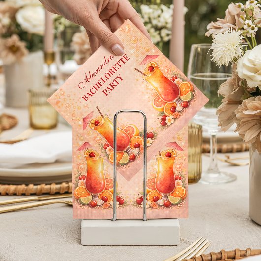 Tequila Sunrise Miami Weekend Bachelorette Party スタンダードカクテルナプキン