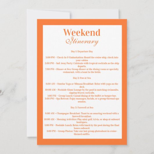 Tequila Sunrise Miami Weekend Bachelorette Party 招待状 (裏面)