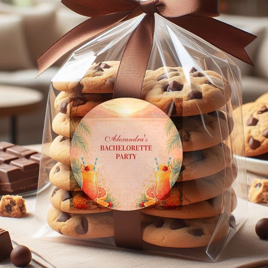 Tequila Sunrise Palm Paradise Bachelorette Party ラウンドシール