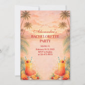 Tequila Sunrise Palm Paradise Bachelorette Party 招待状 (正面)