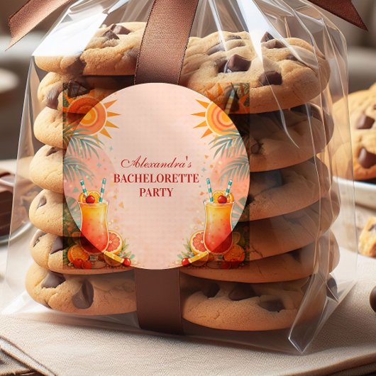 Tequila Sunrise Sunset Cocktail Bachelorette Party ラウンドシール