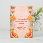 Tequila Sunrise Sunset Cocktail Bachelorette Party 招待状 (スタンド正面)