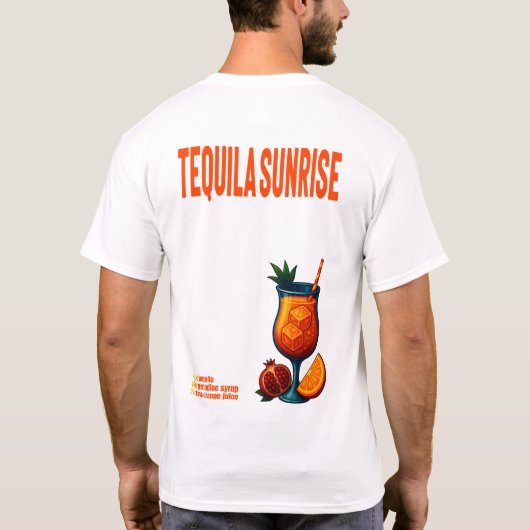 Tequila Sunrise T-Shirt – Vibrant Tropical Drink Tシャツ (裏面)