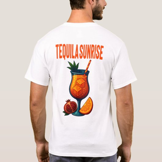 Tequila Sunrise T-Shirt – Vibrant Tropical Drink Tシャツ (裏面)