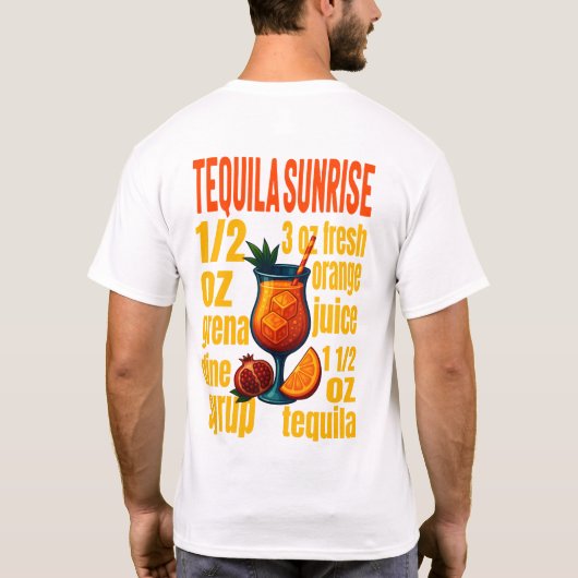 Tequila Sunrise T-Shirt – Vibrant Tropical Drink Tシャツ (裏面)