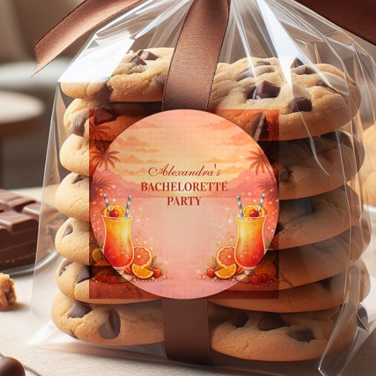 Tequila Sunrise Tropical Bachelorette Party ラウンドシール