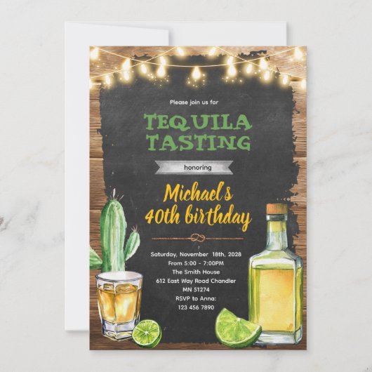 Tequila Tasting birthday invitation 招待状 (正面)