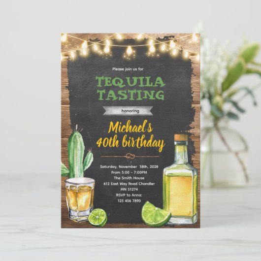 Tequila Tasting birthday invitation 招待状 (スタンド正面)