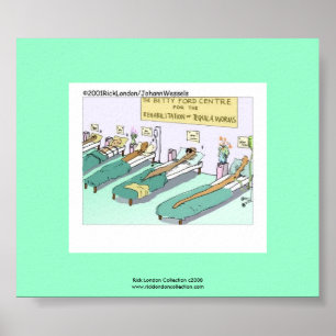 Tequila Worm Rehab Funny Cartoon Poster ポスター