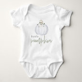 TERAキュートセージグリーンフローラリトルカボチャ ベビーボディスーツ (正面)