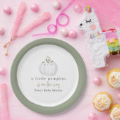 TERA秋グリーンリーホワイトカボチャ赤ちゃんシャワー ペーパープレート (パーティー)