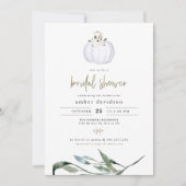 TERA秋ホワイトパンプキングリーンブライダルシャワー 招待状 (正面)