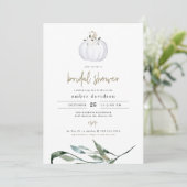 TERA秋ホワイトパンプキングリーンブライダルシャワー 招待状 (スタンド正面)