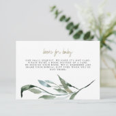 Tera - Boho Greenery金ゴールドブックベビーカード 招待状 (スタンド正面)
