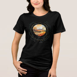 TERESAペプチド、Moon3 カスタムテキスト入り、ダーク トライブレンドＴシャツ