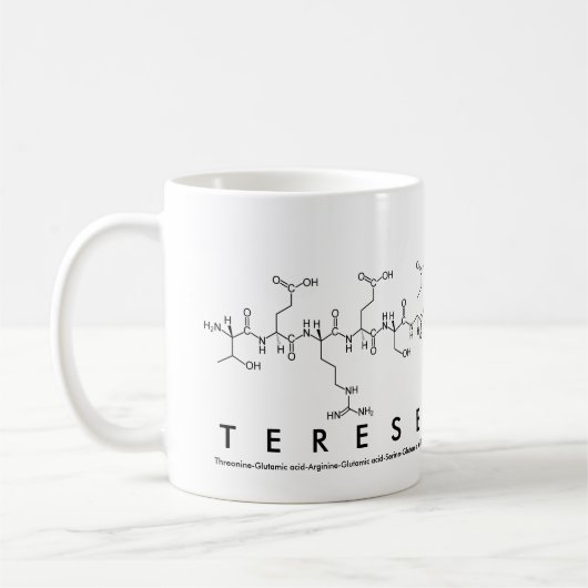 Tereseのペプチッド名前のマグ コーヒーマグカップ (左)