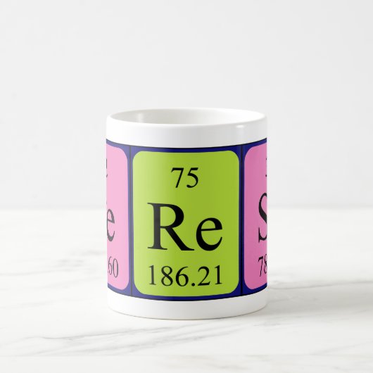 Tereseの周期表の名前のマグ コーヒーマグカップ (中央)