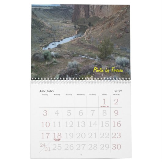 Tereseaのカレンダーによる写真 カレンダー (1月 2027)