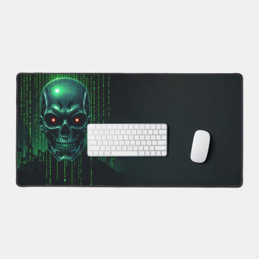 Terminator Matrix Desk Mat - Cyberpunk Pixel Art デスクマット (キーボード&マウス)