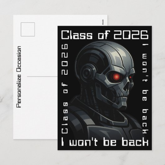 Terminator Skull Graduation Class of 2026 Design シーズンポストカード (正面/裏面)