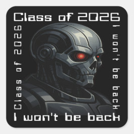 Terminator Skull Graduation Class of 2026 Design スクエアシール