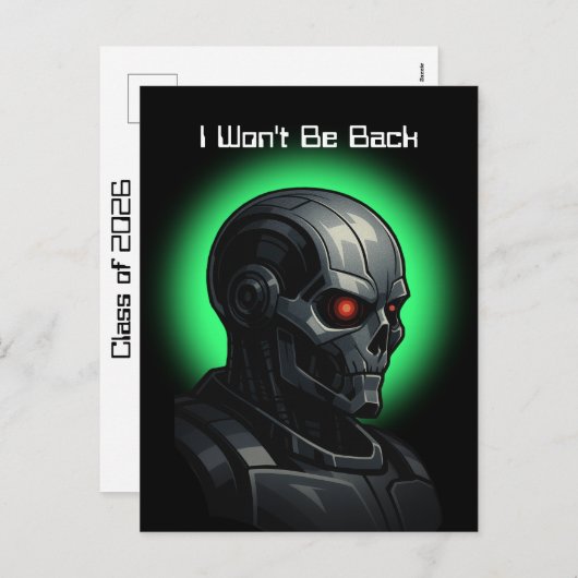 Terminator Skull Graduation Class of 2026 Graphic シーズンポストカード (正面/裏面)