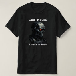 Terminator Skull Graduation Class of 2026 Metallic Tシャツ