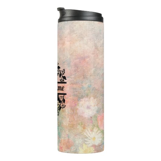 Termo M Floral Monogram Letter タンブラー (回転右)