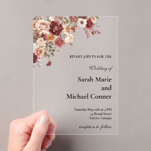 Terra Cotta  アクリル招待状 (インサイチュ (ポータブル))