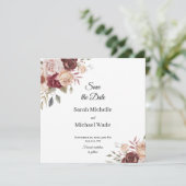 Terra Cotta and Green Save the Date Invite セーブザデート (スタンド正面)