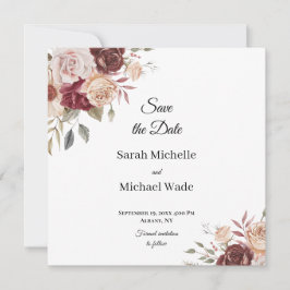 Terra Cotta and Green Save the Date Invite セーブザデート