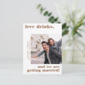 Terra Cotta Free Drinks Photo Save the Date ポストカード (スタンド正面)