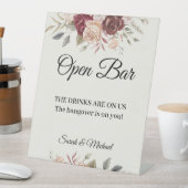 Terra Cotta Green floral Open bar 台座サイン (インサイチュ)