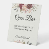 Terra Cotta Green floral Open bar 台座サイン (正面)