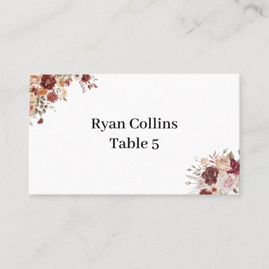 Terra Cotta Green Place Cards プレイスカード (正面)