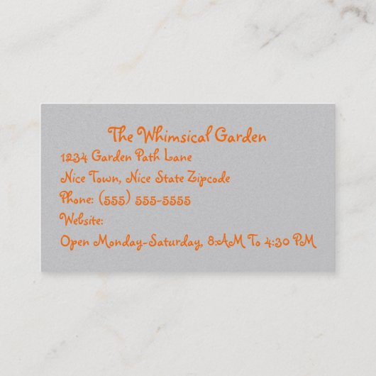 Terra Cotta Pottery Garden Decoration (photog) 名刺 (裏面)