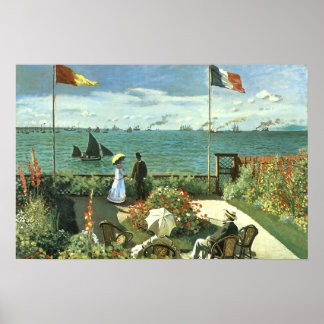 Terrace at St. Adresse, 1867,  Monet Poster ポスター