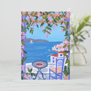 Terrace Goaacheのギリシャのビュ絵画ー カード