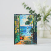 Terrace View of Mediterranean sea ポストカード (スタンド正面)
